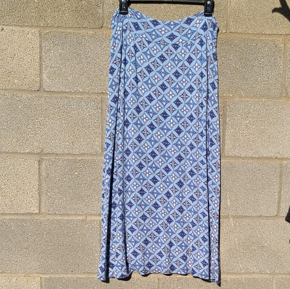 Papermoon StitchFix Blue Geometric Maxi Skirt Size XLP